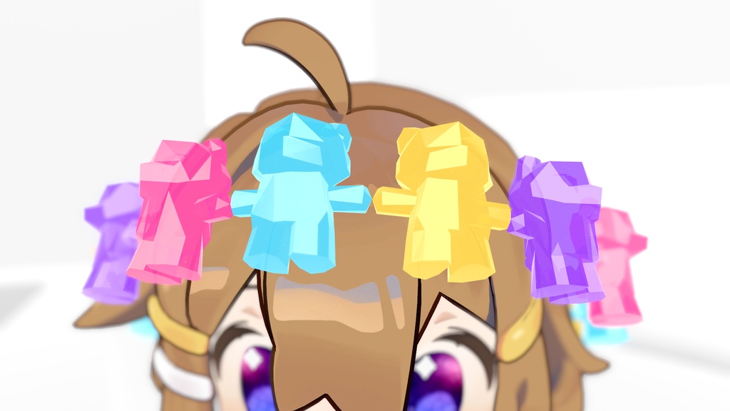 【全3種/12色】回転ギミック付きグミベアヘイロー|PolyBearHalo【VRChat用】