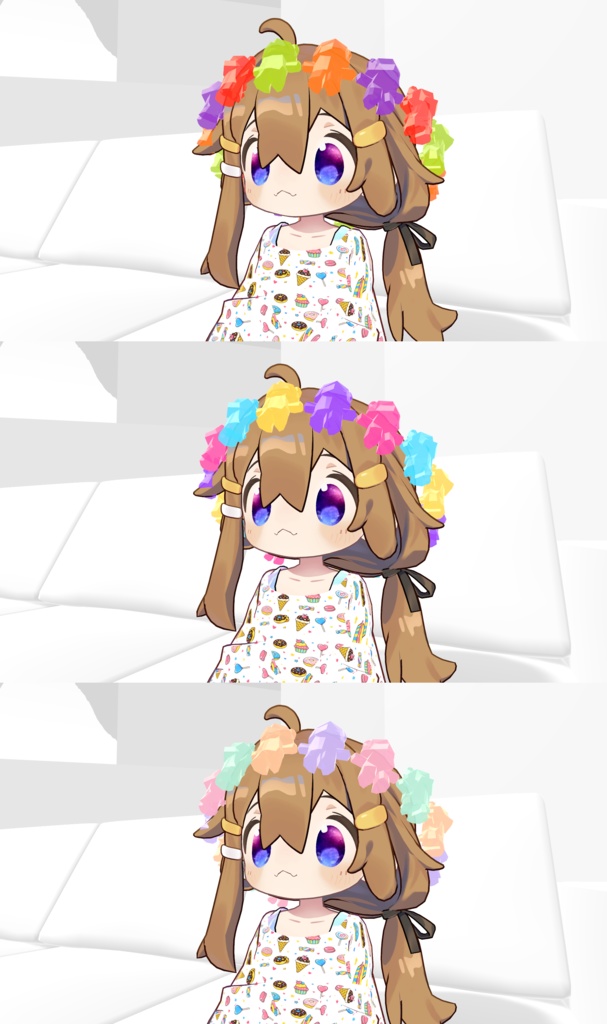 【全3種/12色】回転ギミック付きグミベアヘイロー|PolyBearHalo【VRChat用】