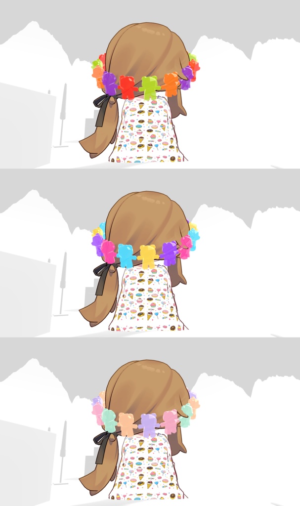 【全3種/12色】回転ギミック付きグミベアヘイロー|PolyBearHalo【VRChat用】
