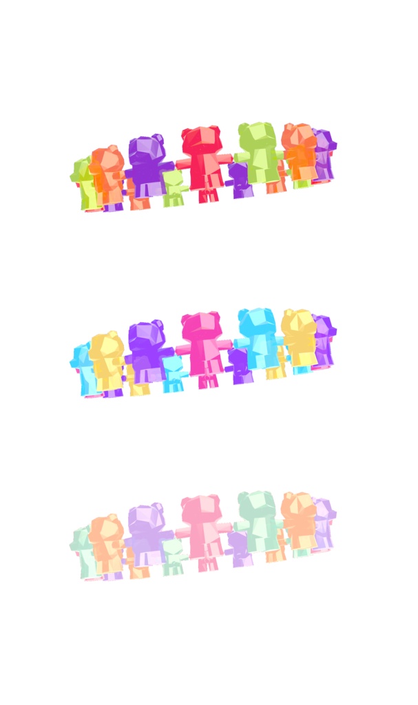 【全3種/12色】回転ギミック付きグミベアヘイロー|PolyBearHalo【VRChat用】
