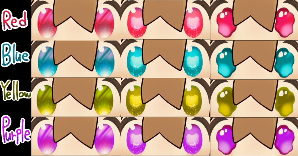【FREE】グミアイテクスチャ(4色) | Gummy Eye Texture (4color)_まめひなた専用