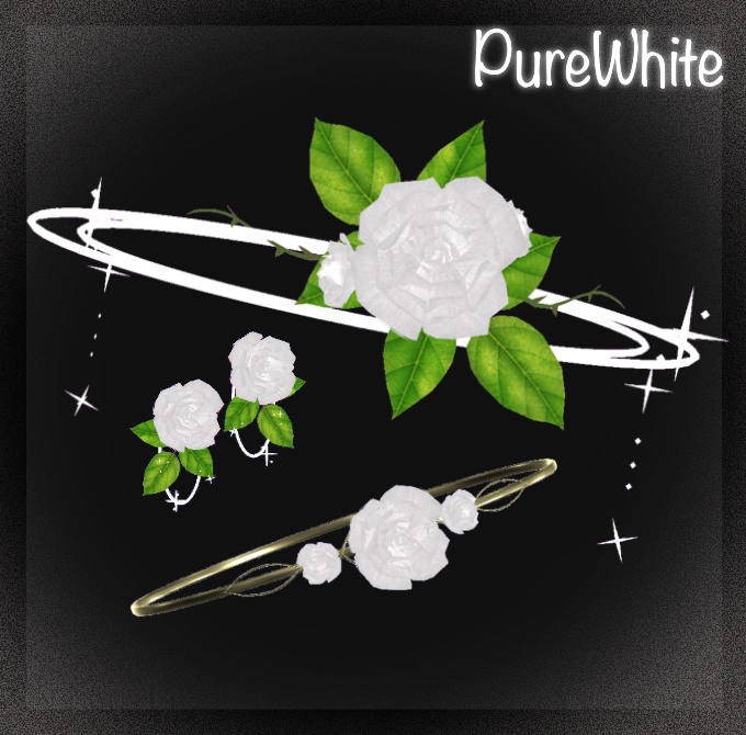 LumiCharmSet_Rose|薔薇ヘイロー&アクセサリーセット(花びらエフェクト・回転)【VRChat / PC】