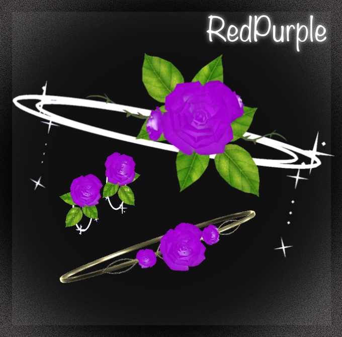 LumiCharmSet_Rose|薔薇ヘイロー&アクセサリーセット(花びらエフェクト・回転)【VRChat / PC】