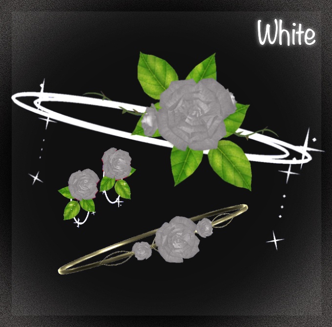 LumiCharmSet_Rose|薔薇ヘイロー&アクセサリーセット(花びらエフェクト・回転)【VRChat / PC】