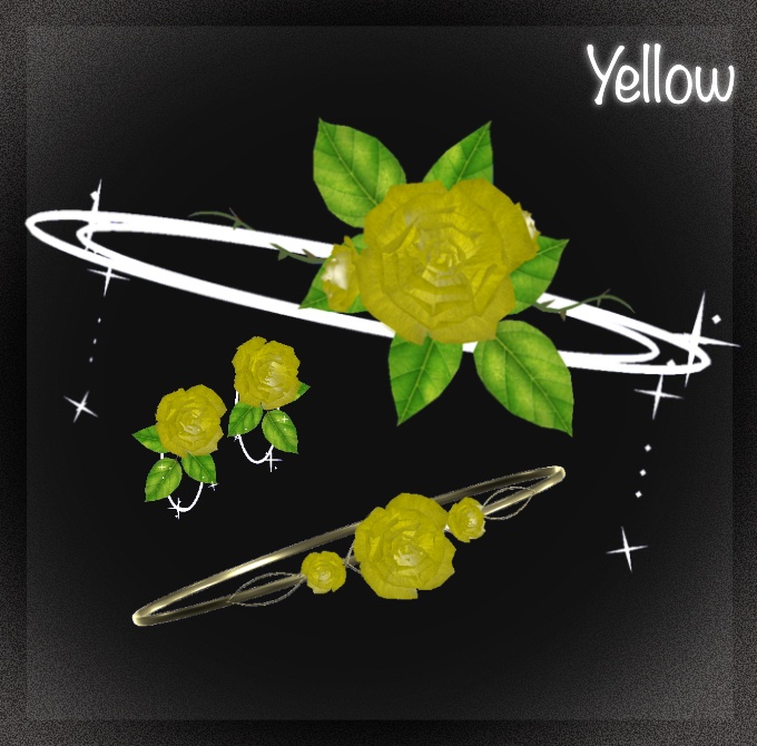LumiCharmSet_Rose|薔薇ヘイロー&アクセサリーセット(花びらエフェクト・回転)【VRChat / PC】