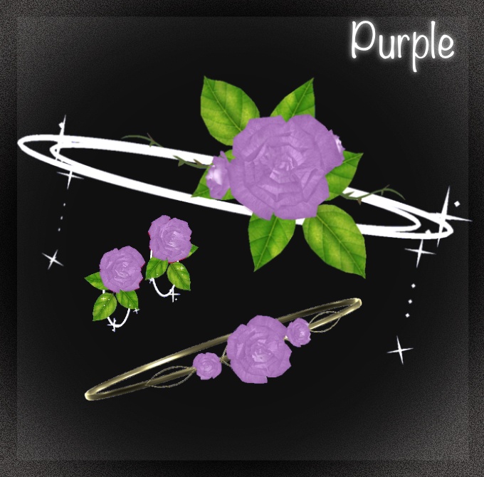 LumiCharmSet_Rose|薔薇ヘイロー&アクセサリーセット(花びらエフェクト・回転)【VRChat / PC】
