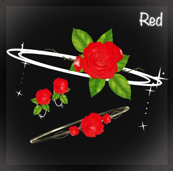 LumiCharmSet_Rose|薔薇ヘイロー&アクセサリーセット(花びらエフェクト・回転)【VRChat / PC】