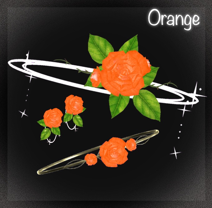 LumiCharmSet_Rose|薔薇ヘイロー&アクセサリーセット(花びらエフェクト・回転)【VRChat / PC】