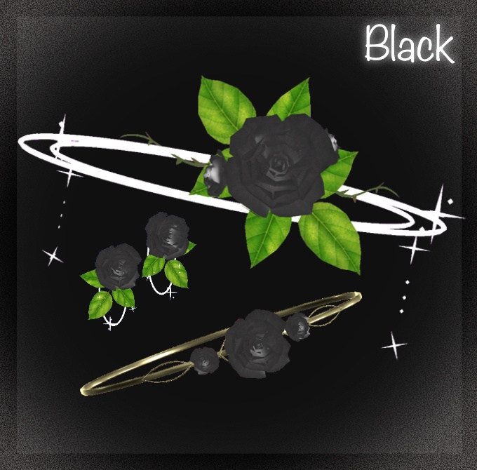 LumiCharmSet_Rose|薔薇ヘイロー&アクセサリーセット(花びらエフェクト・回転)【VRChat / PC】