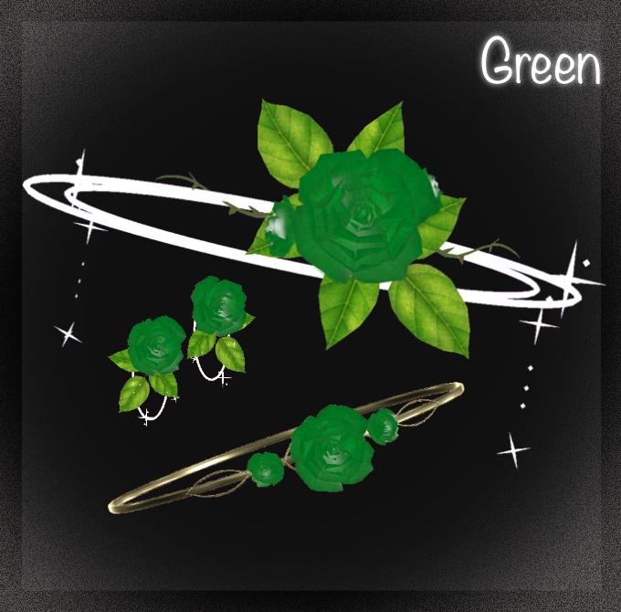 LumiCharmSet_Rose|薔薇ヘイロー&アクセサリーセット(花びらエフェクト・回転)【VRChat / PC】