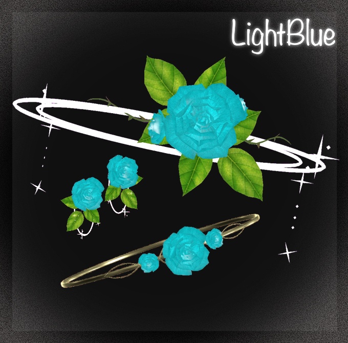 LumiCharmSet_Rose|薔薇ヘイロー&アクセサリーセット(花びらエフェクト・回転)【VRChat / PC】
