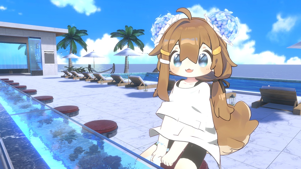 【発売記念セール💠6/23まで600円】【VRChat/PC向け】雨降る紫陽花アクセ 3点セット|雨音・雨エフェクト付きシニヨン/バッグ/ブレスレット