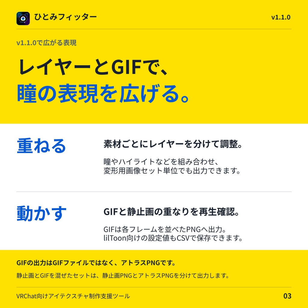 【9/13までセール中/VRChat向けアイテクスチャ制作支援ツール】ひとみフィッター