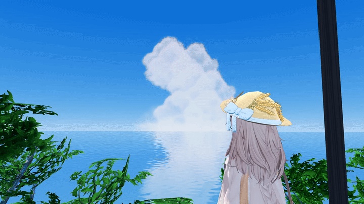 【PC版専用・5アバター対応】夏ヤギ帽|ひまわりと麦穂の麦わら帽子【3色×角耳あり/なし・MA設定済みPrefab付き】
