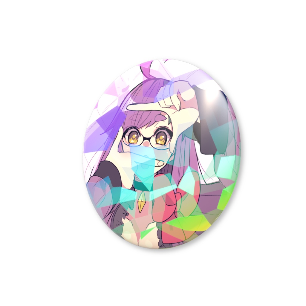 【2周年記念】照瑚なす ホログラム缶バッジ(クリスタル)