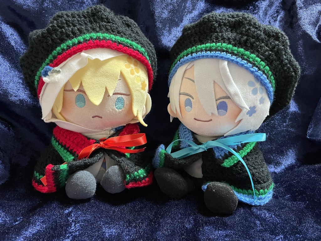 【展示用】20cmぬい お洋服セット(赤黒緑・青黒緑)