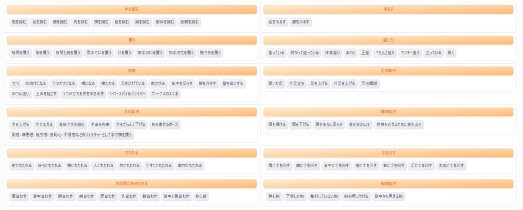 普段よく使っている単語プロンプト集(えちえちイラストを作りたい人向け)