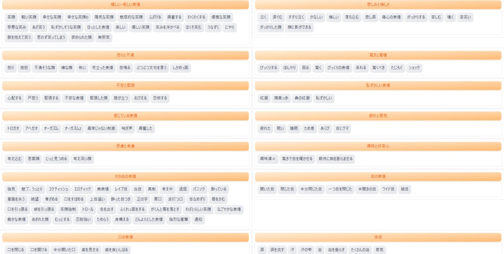 普段よく使っている単語プロンプト集(えちえちイラストを作りたい人向け)