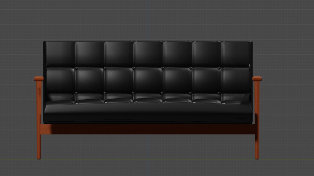 レトロ調ソファ_革_ブラック