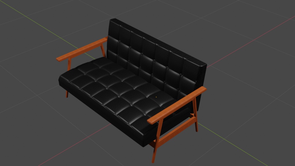 レトロ調ソファ_革_ブラック