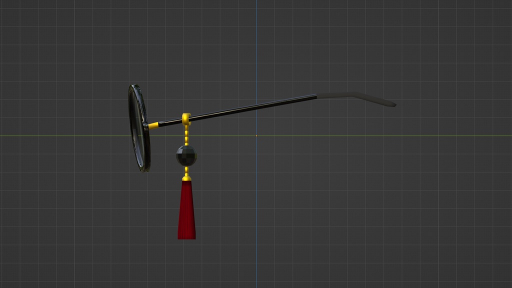 サングラス_黒縁_黒レンズ_飾り付き