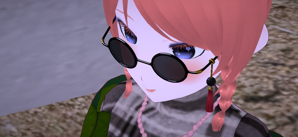 サングラス_飾り(ボーン入り)黒縁