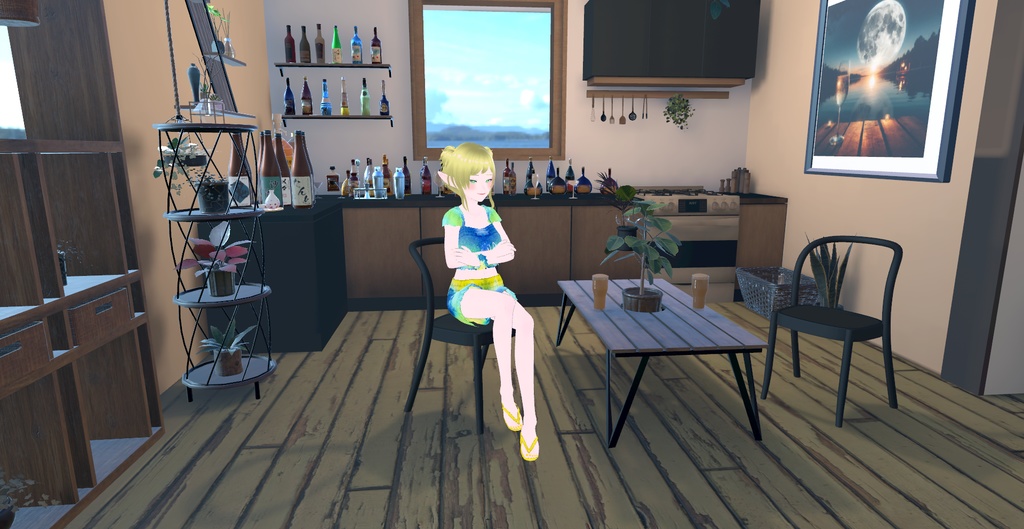 アバター衣装(セットアップ、ビーサン)、アバター用アクセサリー(シュシュ)