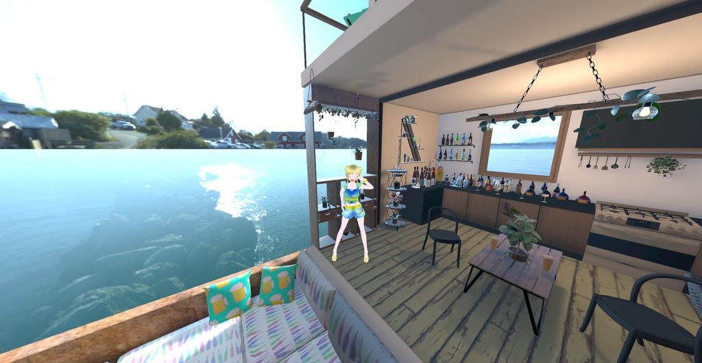 アバター衣装(セットアップ、ビーサン)、アバター用アクセサリー(シュシュ)