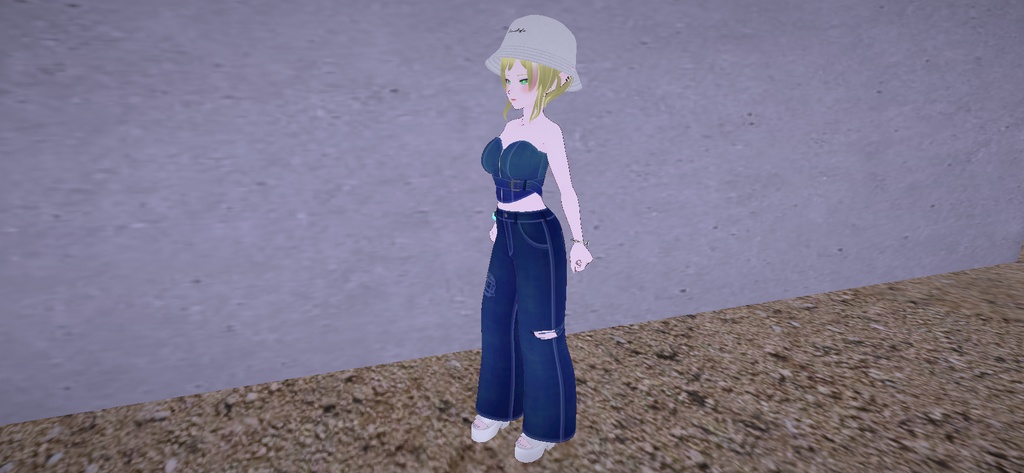 アバター衣装(ビスチェ、スカート、ワイドパンツ、サンダル)