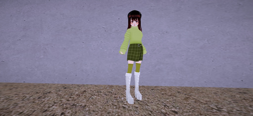 アバター衣装(コート、ニットセーター、ショートパンツ、スカート、ニーハイ)