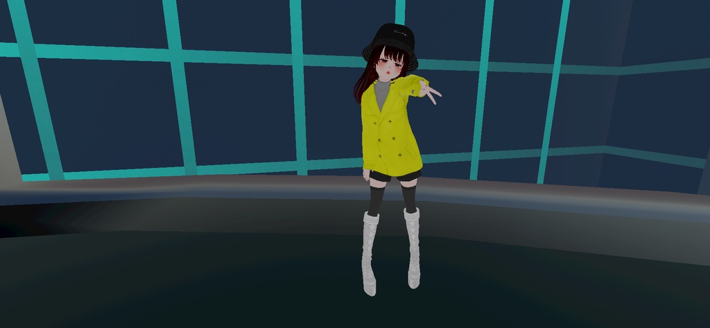 アバター衣装(コート、ニットセーター、ショートパンツ、スカート、ニーハイ)