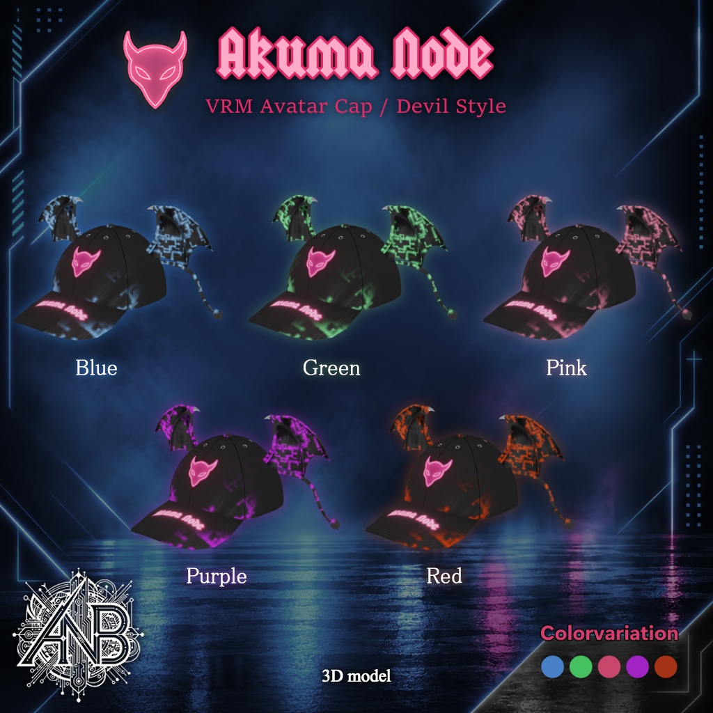 Akuma Node(VRM Avatar Cap / Devil Style)【3Dモデル】