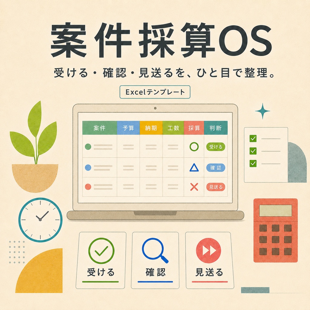案件採算OS｜受ける・確認・見送るを一目で整理するExcelテンプレート