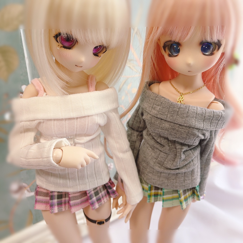 MDDドールサイズ●長袖オフショルダーニット