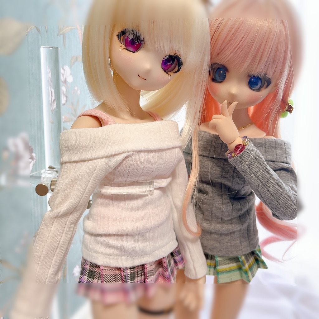 MDDドールサイズ●長袖オフショルダーニット