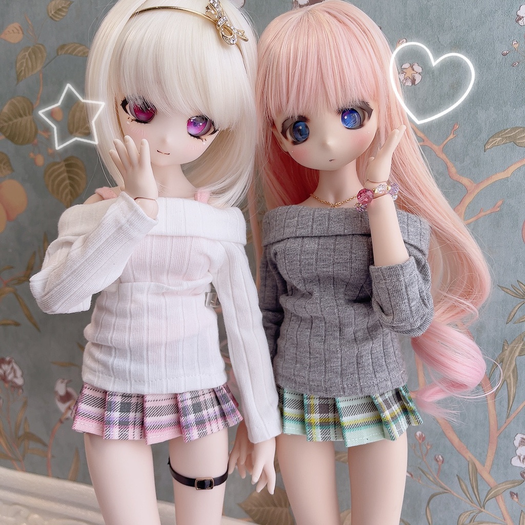 MDDドールサイズ●チェック柄プリーツスカート