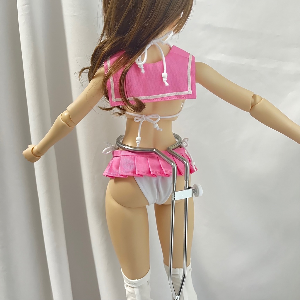 DD／dyサイズ●セーラー服風ビキニセット［ピンク色］