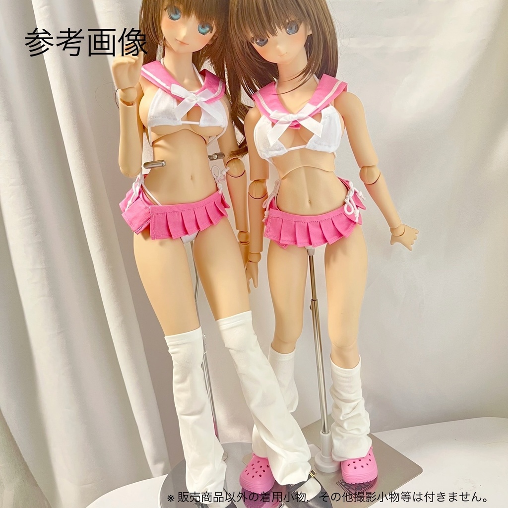DD／dyサイズ●セーラー服風ビキニセット［ピンク色］