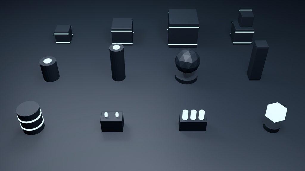 【Roblox対応】SF パワーコア＆クレート パック（14点・軽量GLB｜非AI Blender｜スクリプト無し）