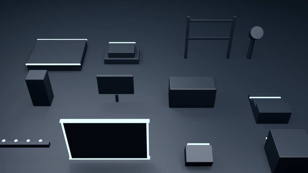 【Roblox対応】ネオン ステージ プロップ パック（12点・軽量GLB｜非AI Blender｜スクリプト無し）