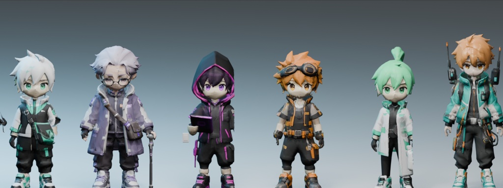 Cyber Companion NPC Pack v2 - Unity Humanoid対応 サイバーNPC 12体セット