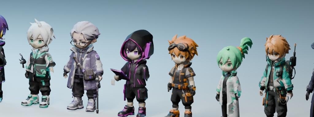 Cyber Companion NPC Pack v2 - Unity Humanoid対応 サイバーNPC 12体セット