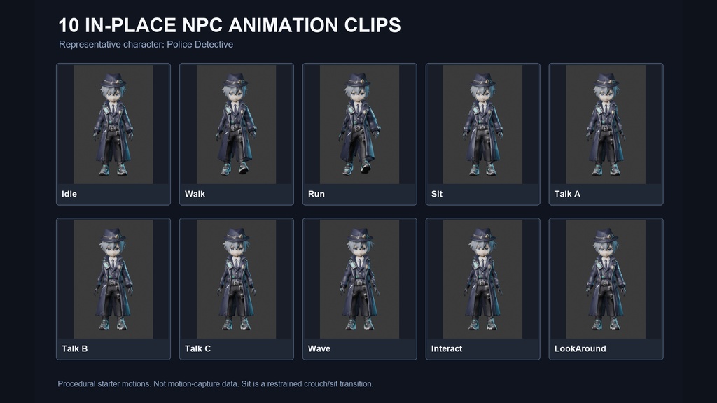 Cyber Companion NPC Pack v2 - Unity Humanoid対応 サイバーNPC 12体セット