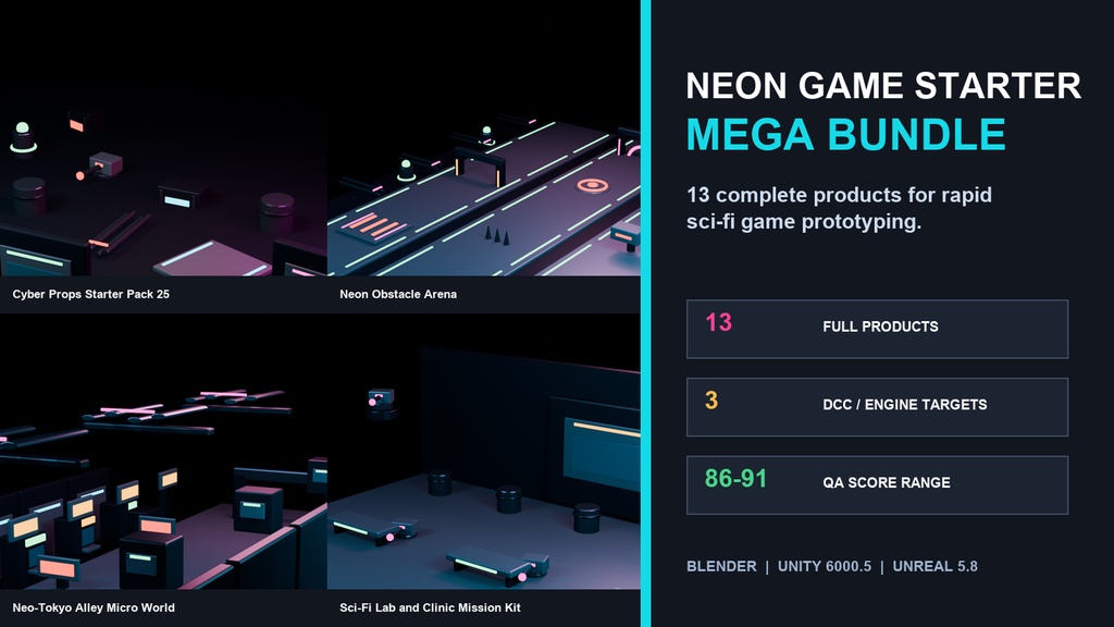 Neon Game Starter Mega Bundle - Unity / Unreal対応 13商品セット