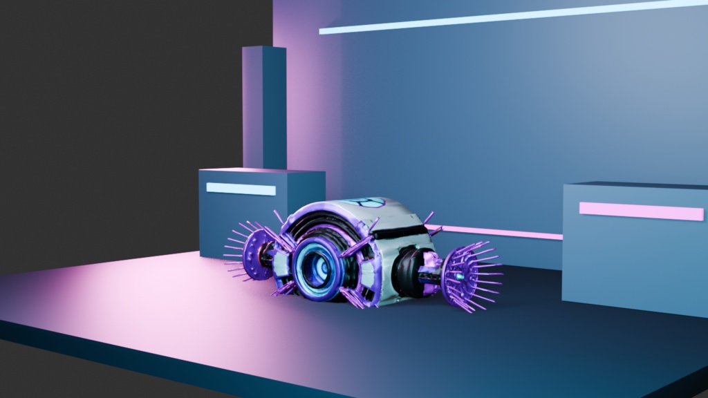 Cyber Quantum Signal Amplifier|SF通信・エネルギー装置 3Dモデル|Blender・Unity・Unreal対応