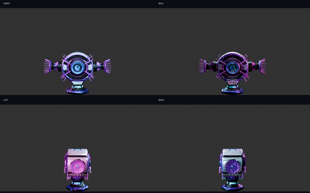 Cyber Quantum Signal Amplifier|SF通信・エネルギー装置 3Dモデル|Blender・Unity・Unreal対応