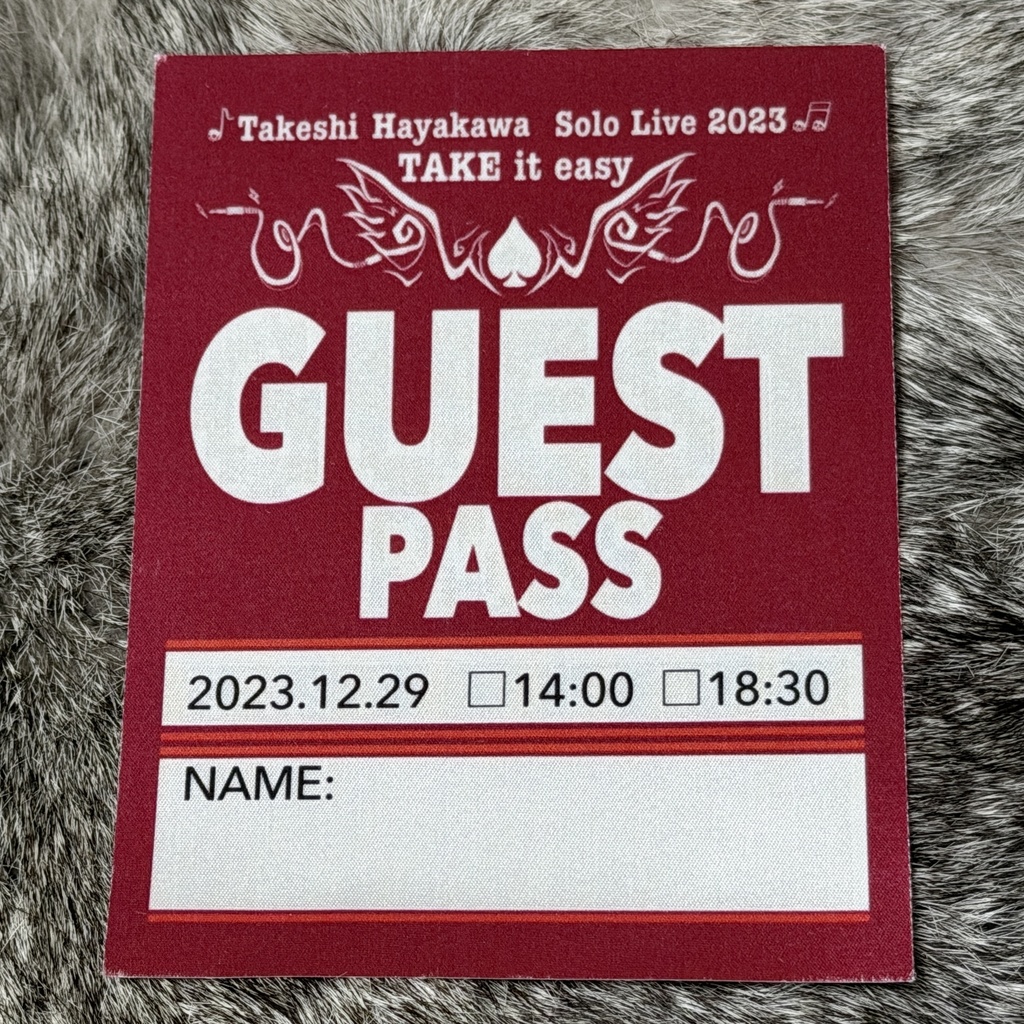 前々回TAKE it easyゲストパスステッカー