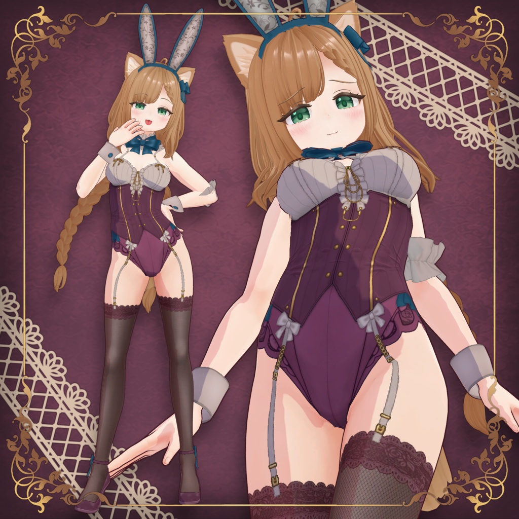 【VRoid衣装】Antique Bunny Costume (アンティークバニー衣装)