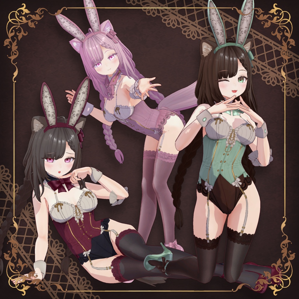 【VRoid衣装6色】Antique Bunny Costume (アンティークバニー衣装)