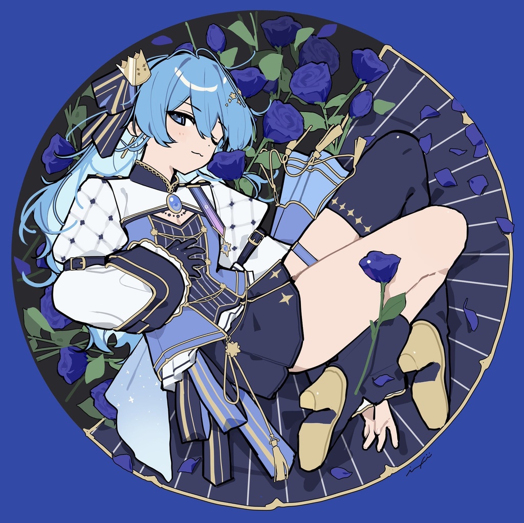 【非公式】1st衣装星街すいせい 缶バッジ(青)